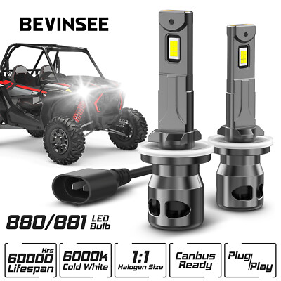 2x 80W LED Headlight Light Bulb For Golf Cart EZGO EZ-Go Freedom TXT Shuttle RXV