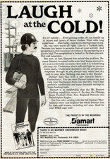 1981 Vintage Print Ad Damart Thermawear Laugh At The Cold Hard hat Lunch Man