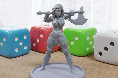 Barbarian Guard Female Sexy Pin-Up - 3D Printed Minifigures for Fantasy Miniatur