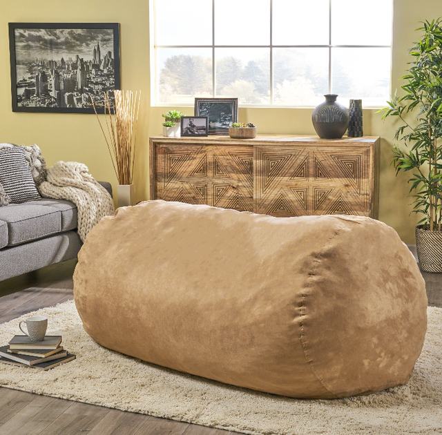 HUGE Adult Bean Bag Chair 8ft Extra Large Oversized Dorm Lounger Sleeper Foam XL for sale online