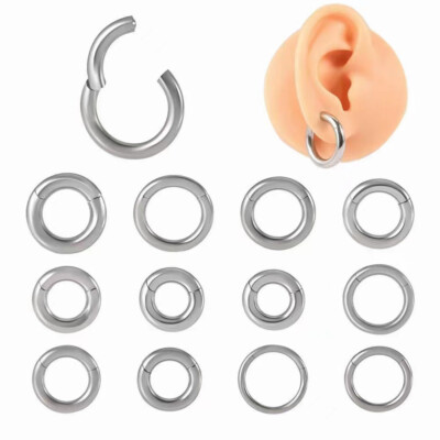 2mm-10mm Edelstahl Septum Nase Segmentring Ohr Tragus Helix Aufklappbar Piercing