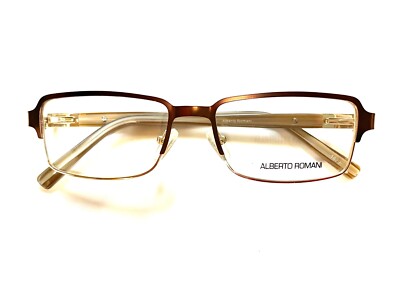 Alberto Romani Eyeglasses AR 5001 Brown/Gold 53-16  Chipped Paint
