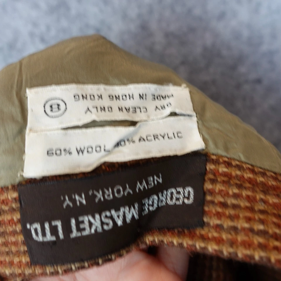 Falda Pata de Gallo Lana Vintage XS Marrón Lana Plisada Academia Años 90 GEORGE MASKET Foto 4 de 4