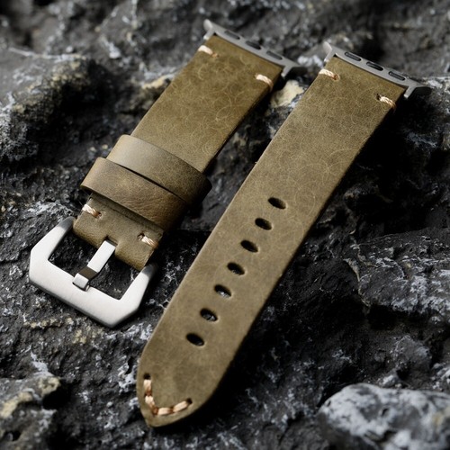 Retro Genuine Leather Strap For Apple Watch Band Ultra 49mm Series 10 9 8 7 46mm - Picture 17 of 23