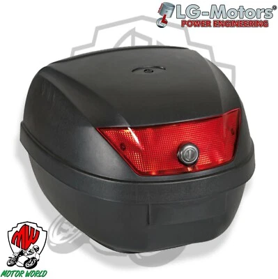 LG-MOTORS Bauletto Moto 28 Litri Scooter Valigia Rigida Universale Completo Piastra Nero
