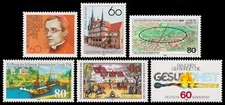 Germany Scott 1423, 1424, 1426, 1427, 1428, 1429 (1984) Mint NH VF S