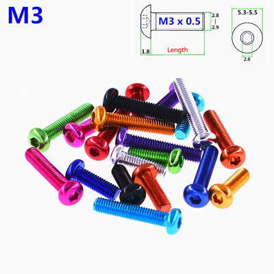M3-M6 Vis à Tête Ronde En Alliage D'aluminium Et Boulons à Douille Hexagonale (b - Foto 5