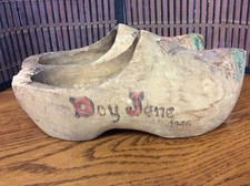 Vintage Personalized Dutch Wooden Childrens Shoes Made 1946 F41