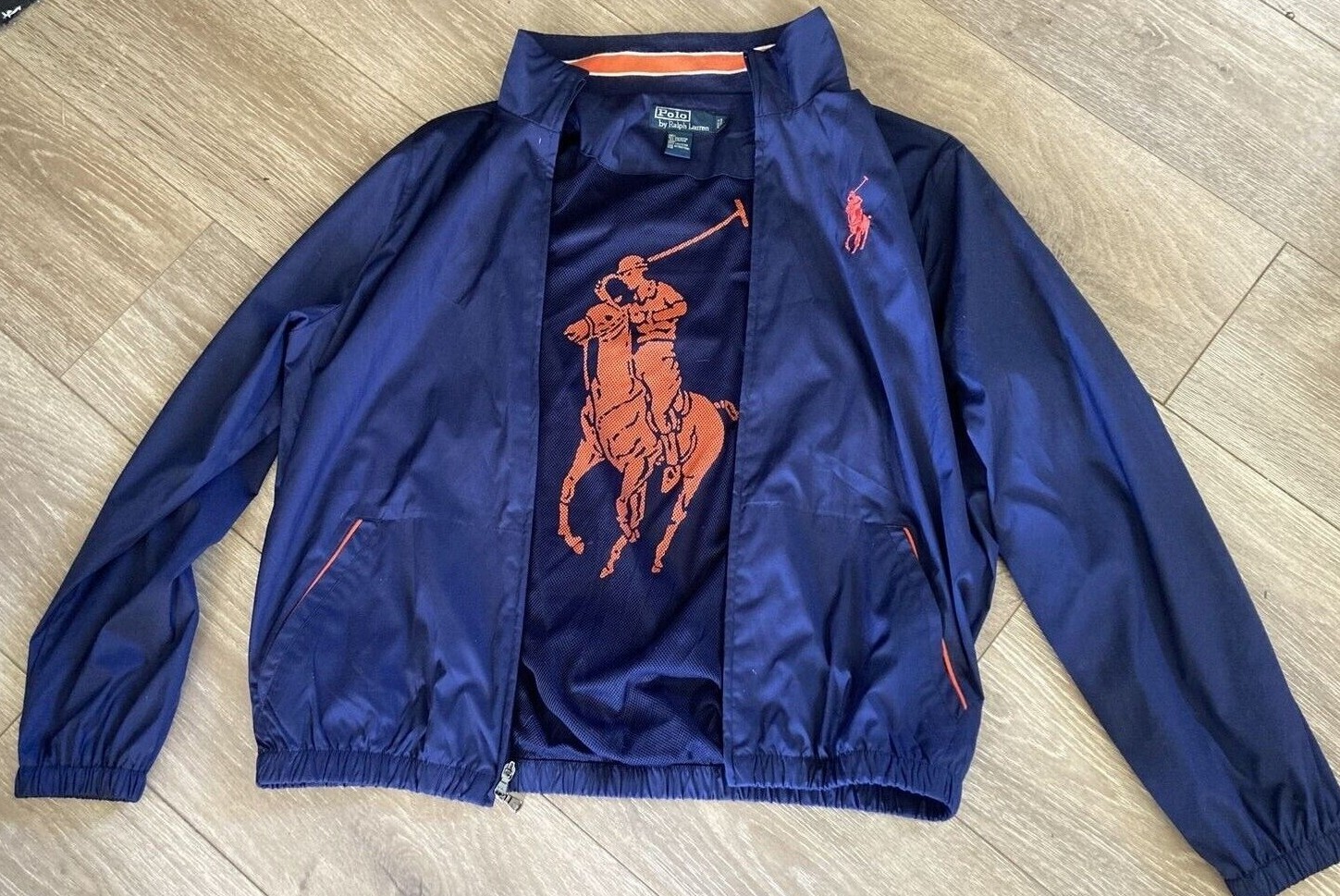 POLO di RALPH LAUREN Fodera in rete frangivento grande pony taglia L blu