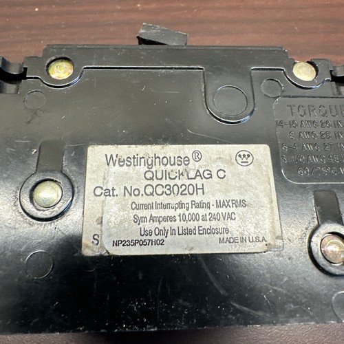 Westinghouse QUICKLAG Breaker Cat. No. QC3020H - Picture 3 of 3