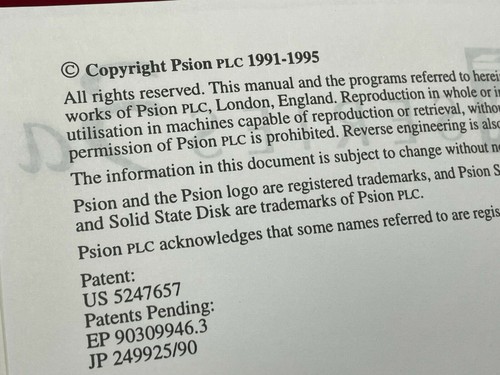 Psion Séries 3a Utilisateur Guide Manuel (Acorn Poche Livre II) V2.0 1995 - Photo 6 sur 7