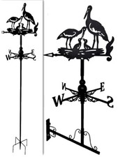 Floor standing and wall mounted Weathervanes Steel Crane Family Weathervane