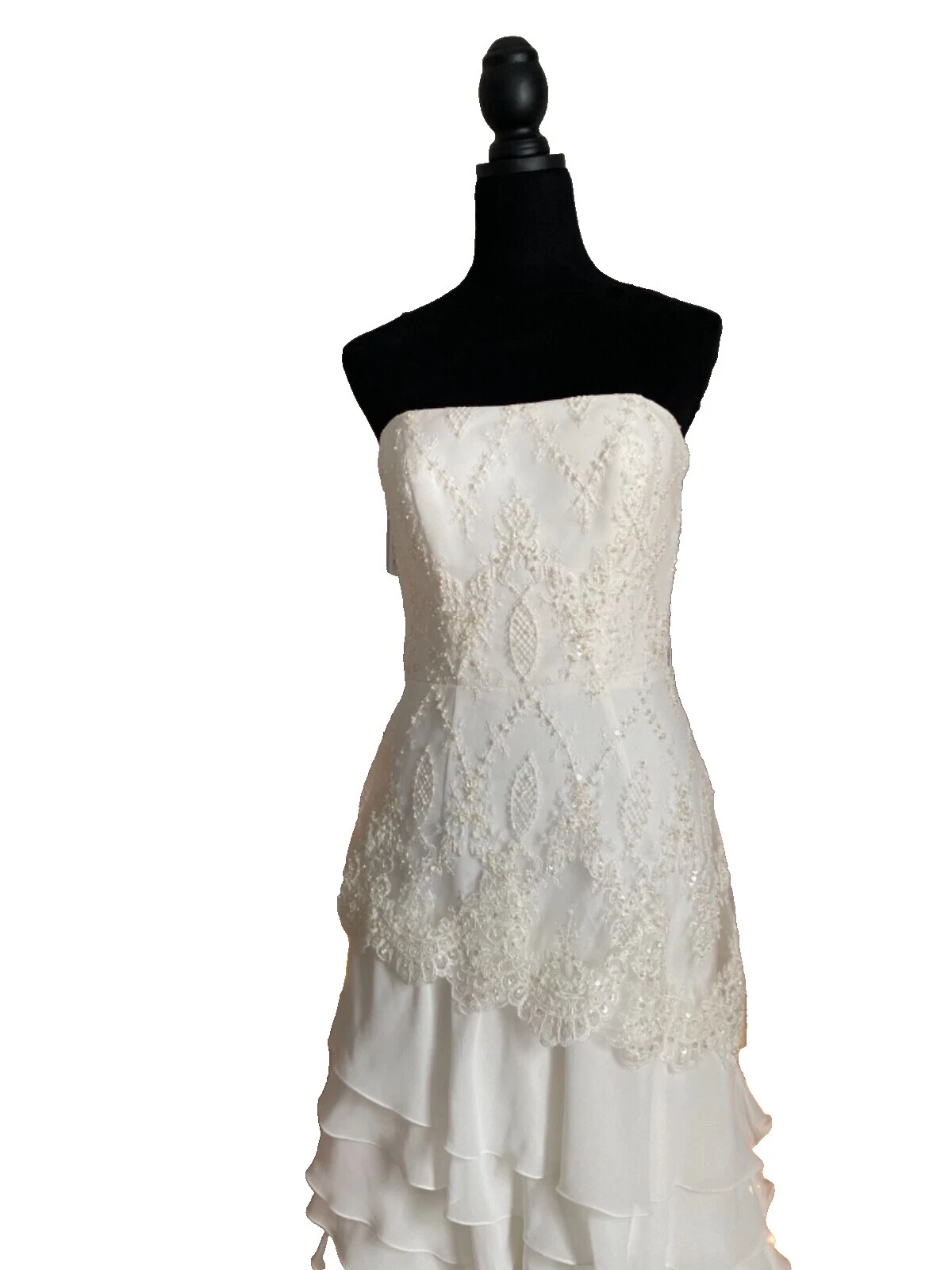 Vestidos de Casamento de Organza Bordado com Babados