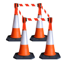 Traffic Safety Cones and Retractable Barrier Pack Road Orange Cone LARGE 750mm