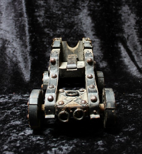 Vintage Handmade Wood, Metal Toy Carriage / Wagon for 1600s Ship Cannon *Unique* - Picture 12 of 12
