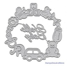 HAPPY BABY ANNOUNCEMENT Metal Cutting Dies Card Making Baby Shower Invitations