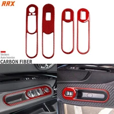 Red Carbon Fiber Window Lift Switch Panel Cover For Mini Cooper Countryman F60