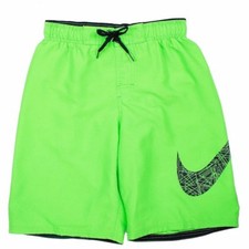 Nike Boy's Core Solid Breaker Swoosh Poison Green Volley Shorts Swimwear Large