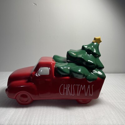 Christmas Red Truck And Green Tree Figure Cookie Jar Rae Dunn Magenta