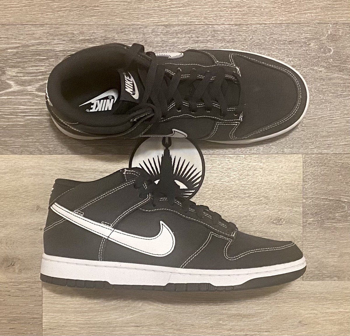 nike dunk black mid