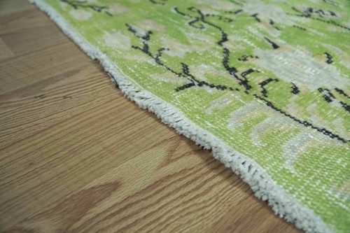 4x8 Vintage Green Rug, Wool Turkish Rug, Farmhouse Carpet, 4.07x7.97 ft. H-2829 - Picture 5 of 10