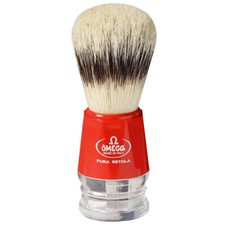 OMEGA Made In Italy Pig Bristle Shaving Brush RED Pure Bristles Natural Bristles