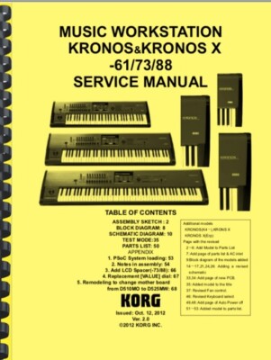 Korg Kronos Synthesizer Workstation SERVICE MANUAL 