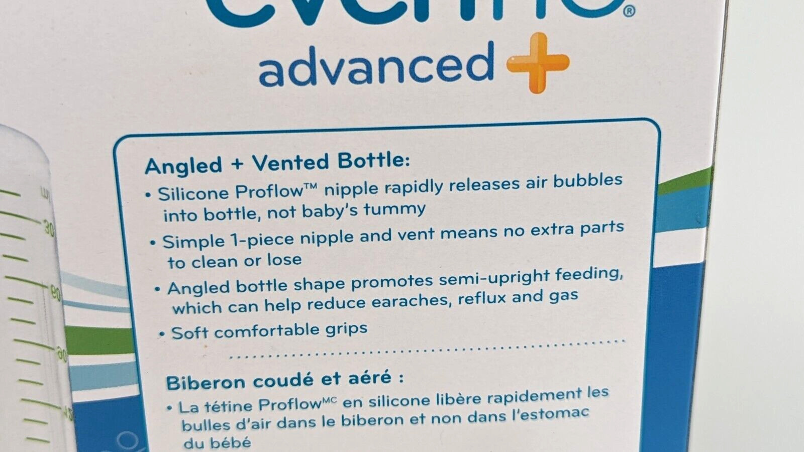 Evenflo Advanced+ Angled & Vented 3 Baby Bottles 9 oz 1 Green 2 Pink New in Box