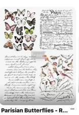 Re-Design with Prima Parisian Butterflies Transfer Retired Full Size
