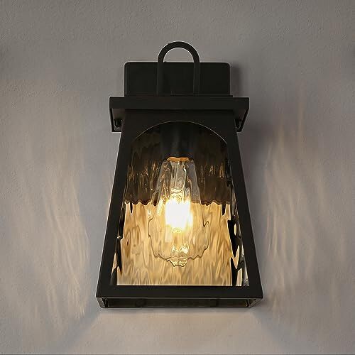 Black Farmhouse Outdoor Wall Lights, Modern Trapezoid Outdoor Exterior