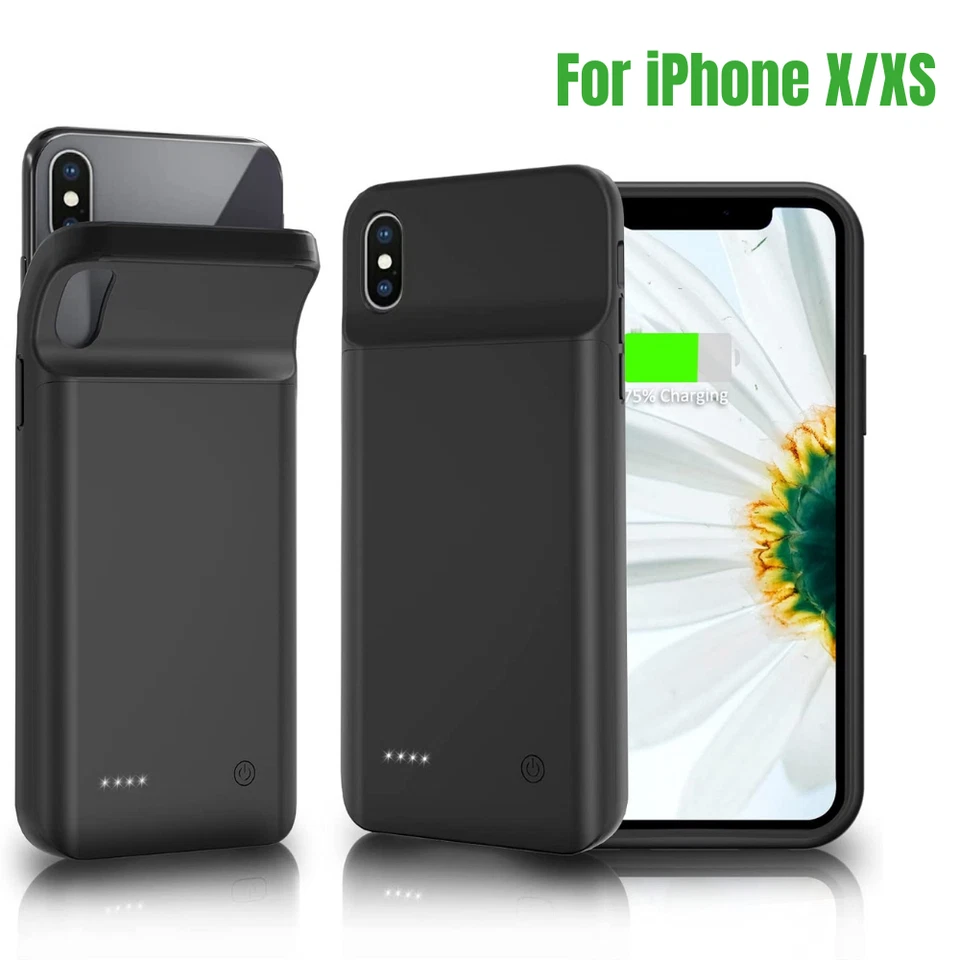 Estuche cargador de batería externo de 6800 mAh banco de alimentación para iPhone X/XS/XS Max/XR cubierta Foto 3 de 4