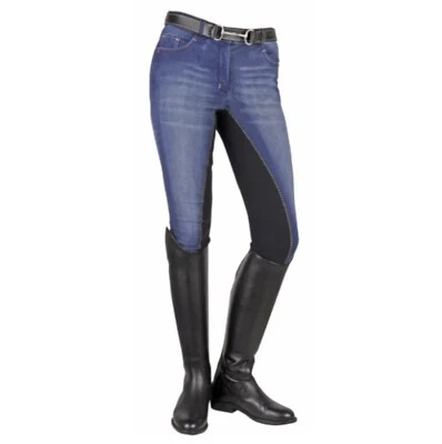 HKM Reithose Jeans, Stiefelreithose Summer Denim, jeansblau, Jeansreithose