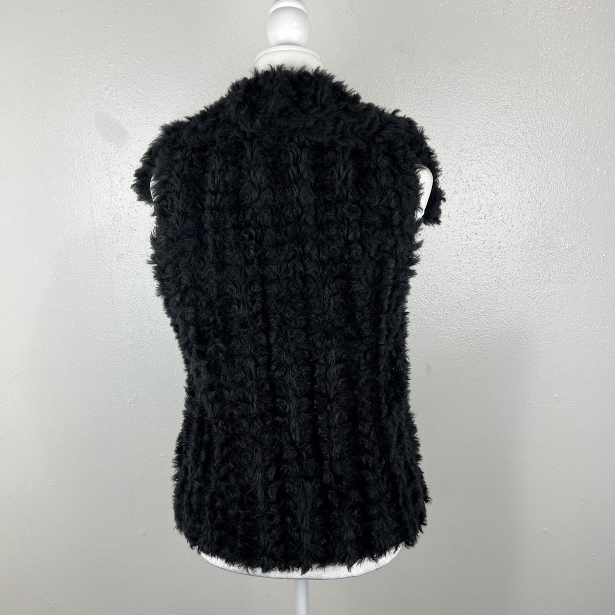 Armani Exchange Vest Women Medium Black Toggle Button Puffy Fluffy