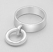 8.42g Solid Sterling Silver 16mm Wide Stylish Modern Link Ring size 7 b GORGEOUS