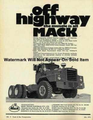 Mack Off Highway Truck Sales Brochure Photograph Print 8.5x11''