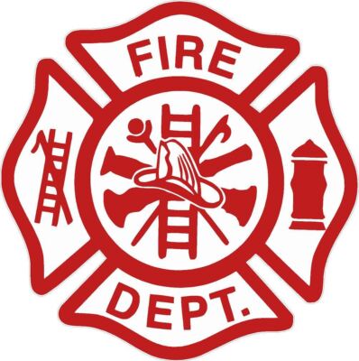Fire Department Shield Cornhole Decal Sticker