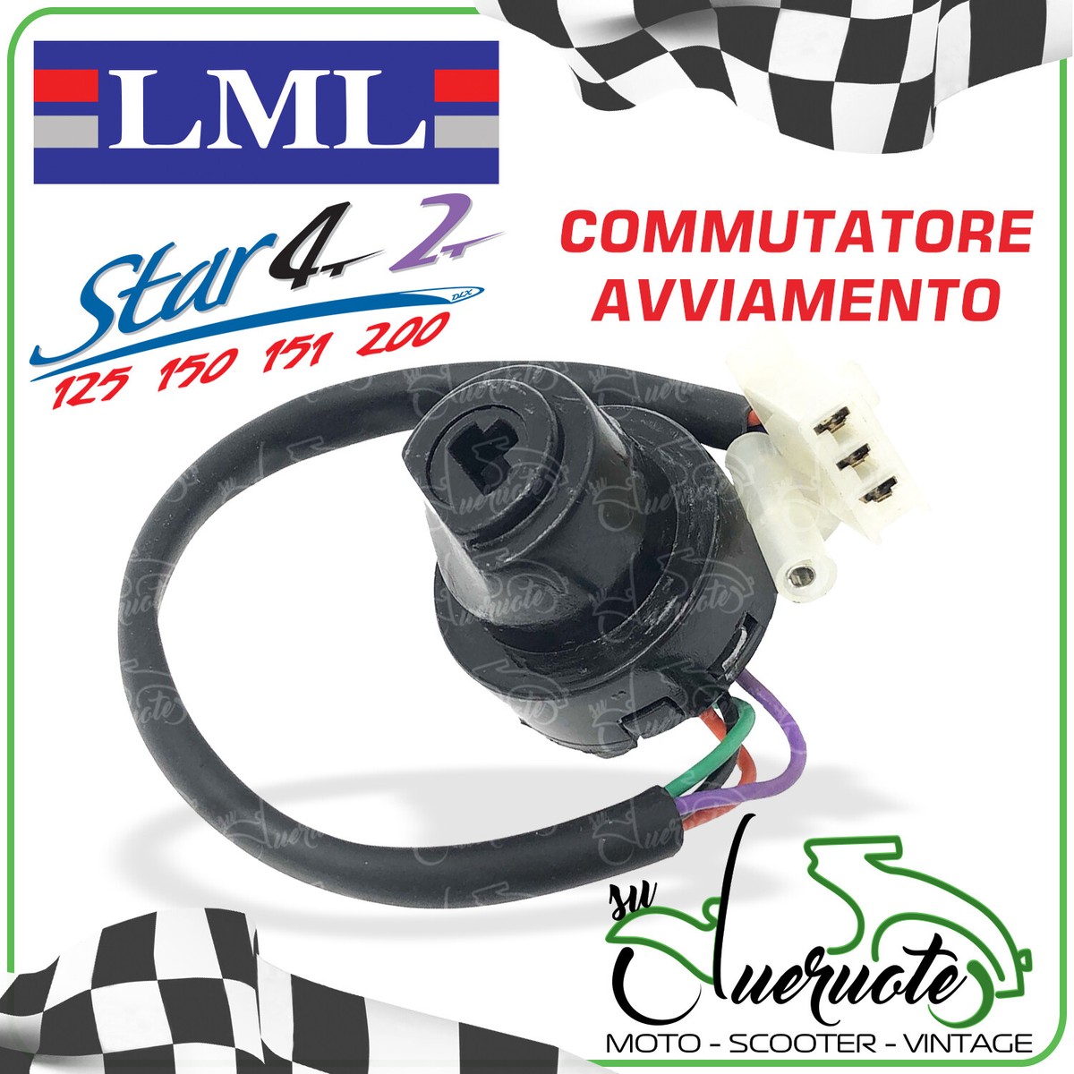 Interruttore Avviamento E Stop Per LML Star 2/4T 125/150/151/200 - Codice 404330045