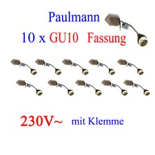 10 Stück GU10 230V Lampenfassungen Sockel Halogen oder LED Leuchtmittel Paulmann