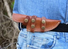 HANDMADE PURE LEATHER HAND CRAFTED BELT SHEATH HOLSTER FOR FIXED BLADE KNIFE