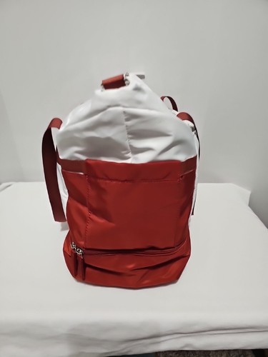 MULTI-Purpose Travel Duffel Bag for Women, w/ USB Charging~(Reddish Brown/White) - Picture 4 of 19