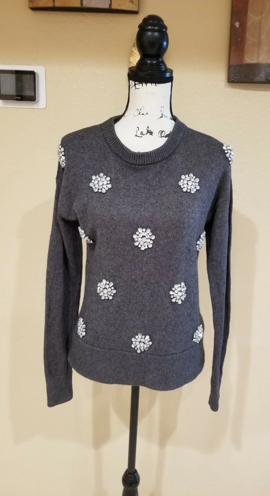 Felpa Michael Kors cristallo impreziosita in grigio taglia S