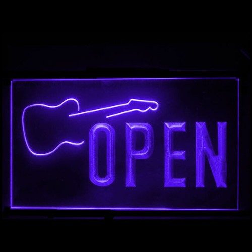 140086 Guitarra Abierta Música Batería Pantalla LED Luz Letrero de Neón - Imagen 4 de 7