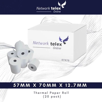 NETWORK TELEX TILL ROLLS 57 X 70 (20 Rolls Per Box) Quality Thermal Till Rolls 57MMx70MM