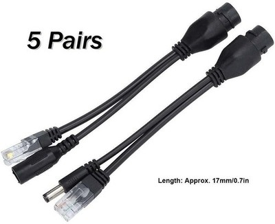 Adapter Cable PoE Splitter Kit 5PCS PoE Injector  DC12V POE Standard Network