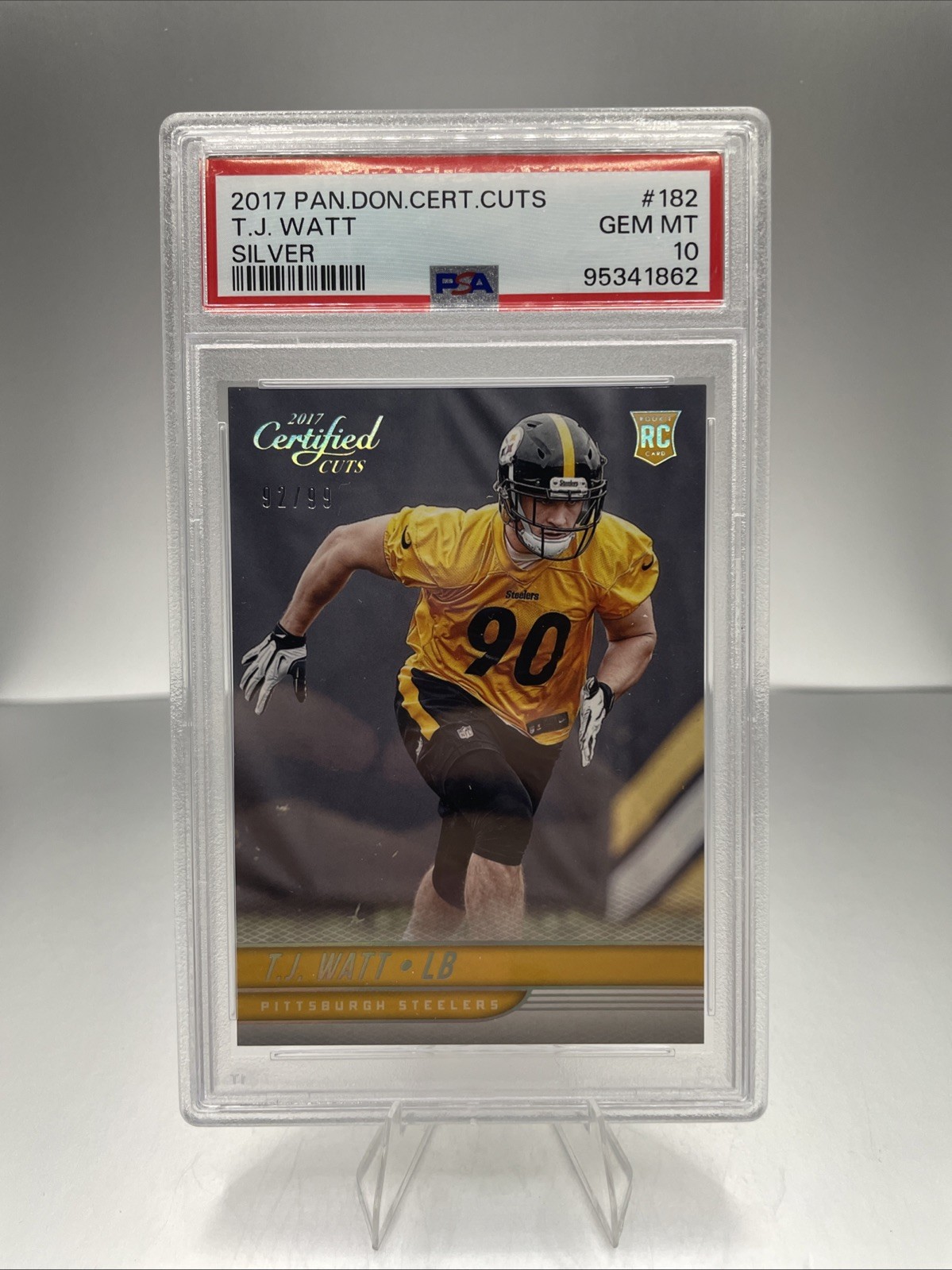 TJ Watt Panini Donruss Certified Cuts #182 Silver
