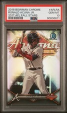 2018 BOWMAN CHROME 2017 AFL FALL STARS #AFLRA RONALD ACUNA JR. PSA 10