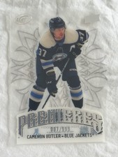 2024-25 UD Ice Premieres Cameron Butler Rookie Acetate #152 /999 Blue Jackets