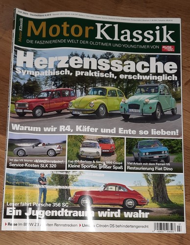 MOTOR KLASSIK AUSGABE 07-2024 OLDTIMER MERCEDES VW PORSCHE RENAULT FIAT ANSEHEN!
