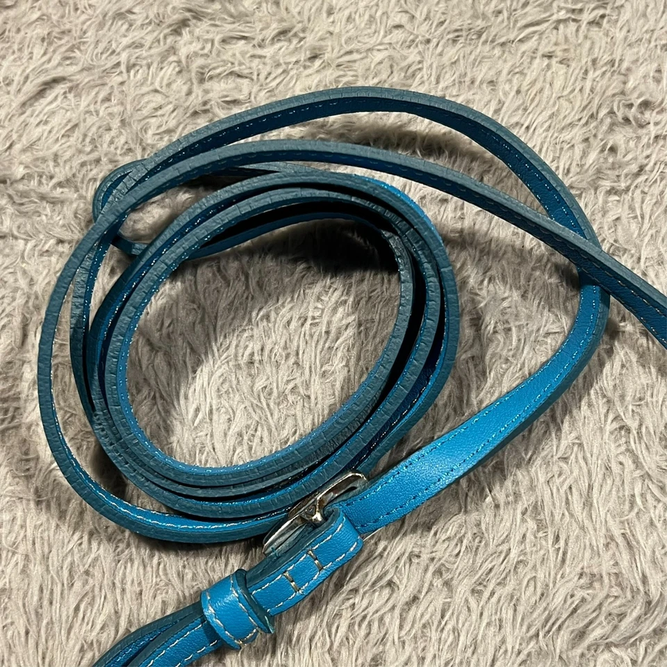 Brighton Crossbody Purse Clutch Purse Blue Green Check Adjustable Zip Snap - Image 4 of 4