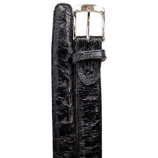 Belvedere Men's Black Ostrich Quill Belt
